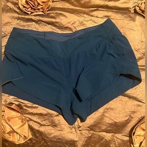 Lululemon Shorts Women's 12 Speed Up Running Athletic Sporty Green Blue